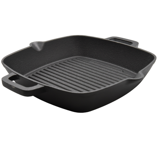 Pre-seasoned Square Grill Skillet With Two Handles (10.25")